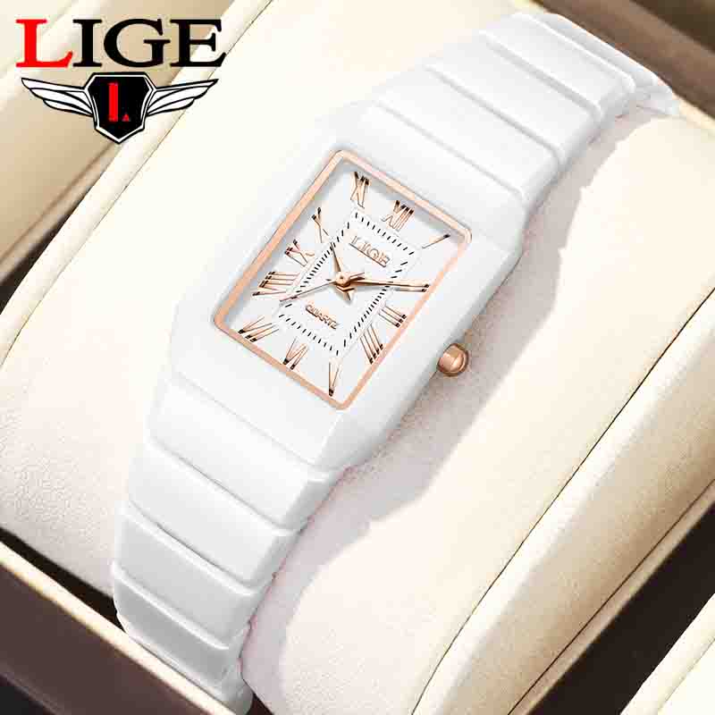 Vintage Fashion Watches - LIGE Watch women's wristwatch brand ceramic