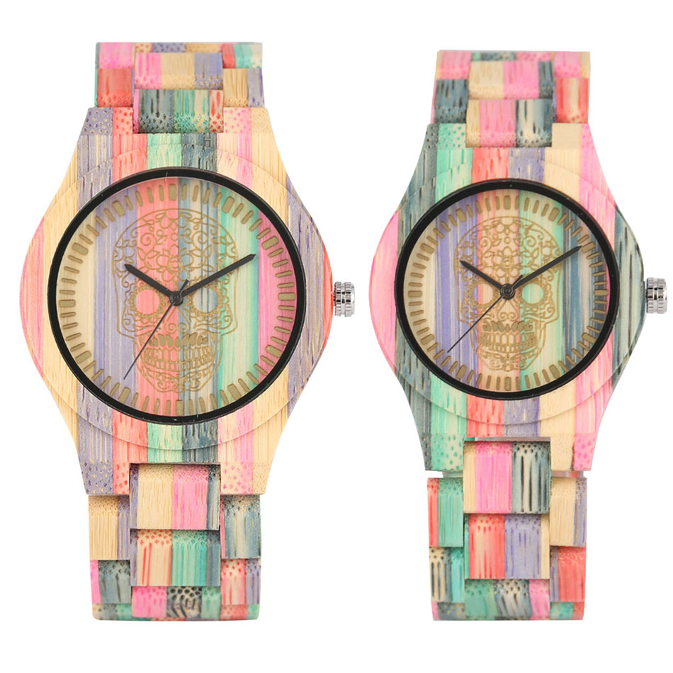 Vintage Fashion Watches - Vintage Stylish Colorful Bamboo Wood Quartz