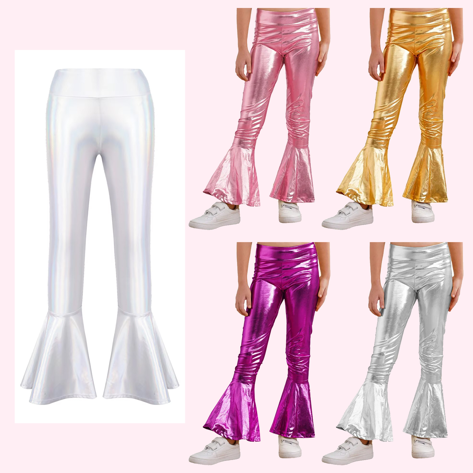 Kids Girls Shiny Flared Trouse - đánh giá và giá Wide Leg Trouser 70S