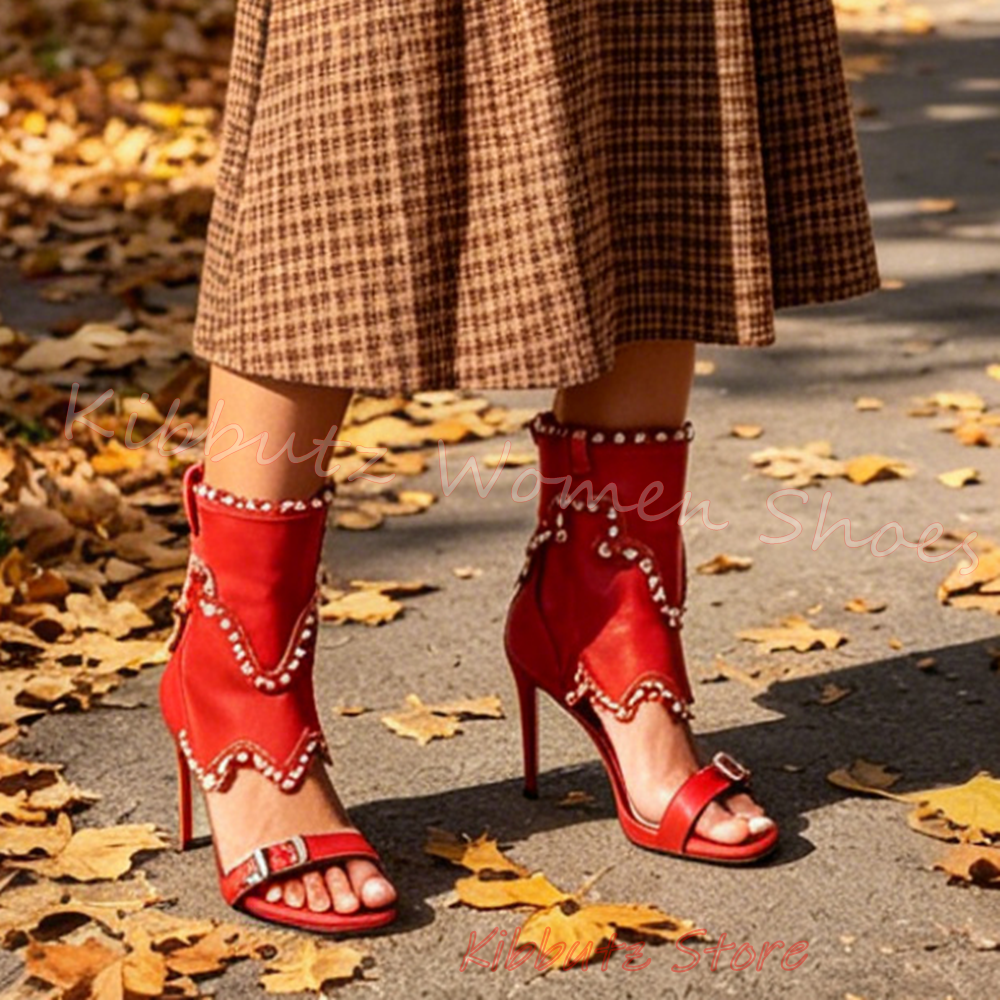 Boho Denim Sandal Women Pearl  - đánh giá và giá Vintage Fashion Heels
