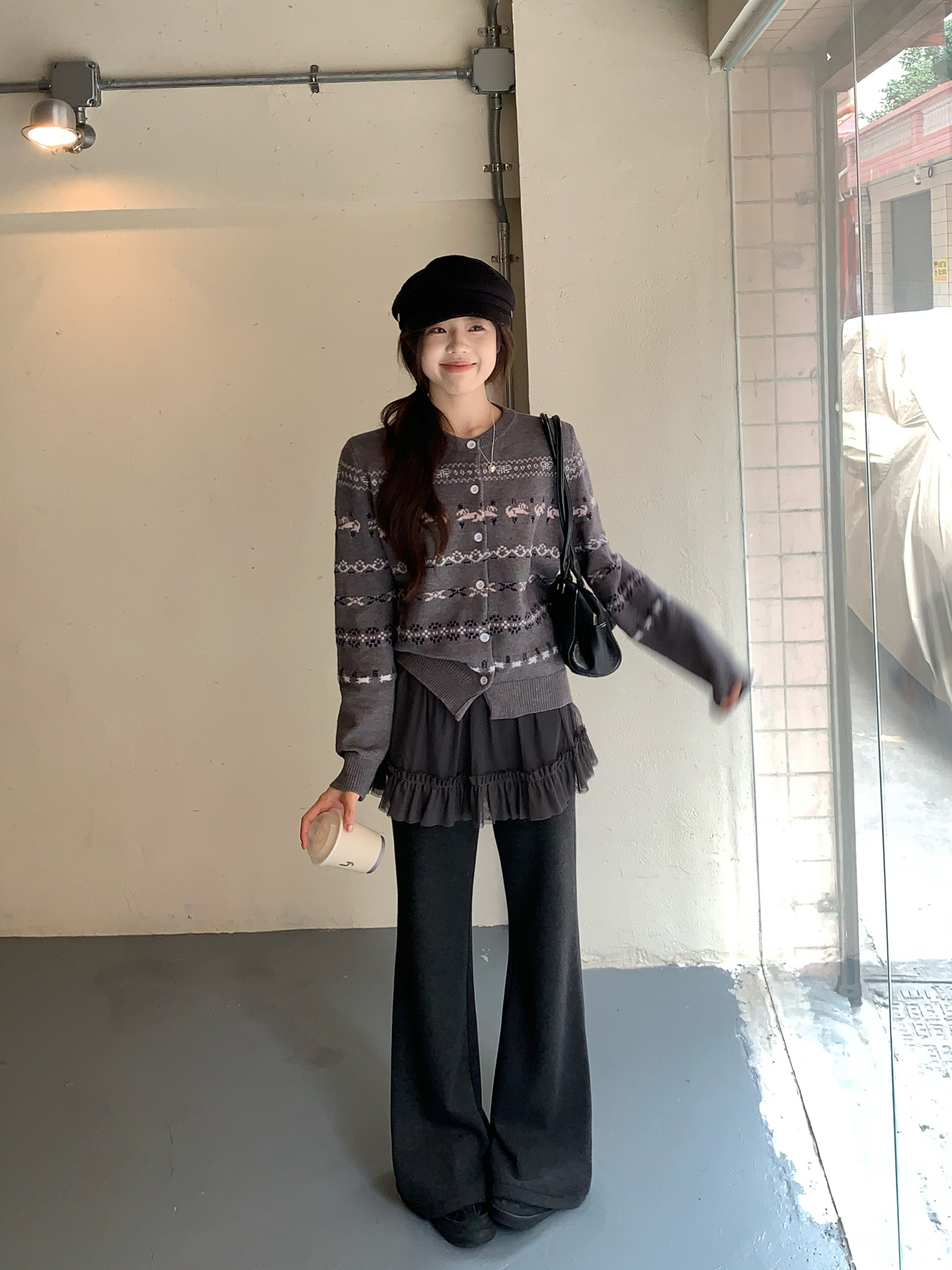 Gray Vintage Fair Isle Knitted - đánh giá và giá Vintage Fashion Faire