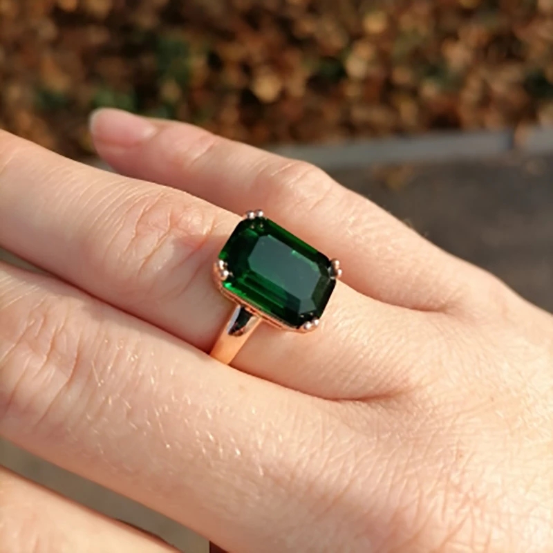 Double Fair Octagon Cut Green  - đánh giá và giá Vintage Fashion Faire