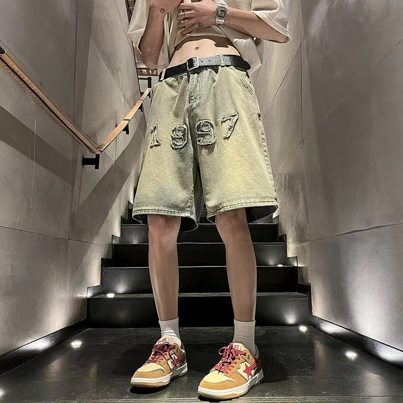 Men's Mud Color Denim Shorts 5 - đánh giá và giá Vintage Fashion Instagram