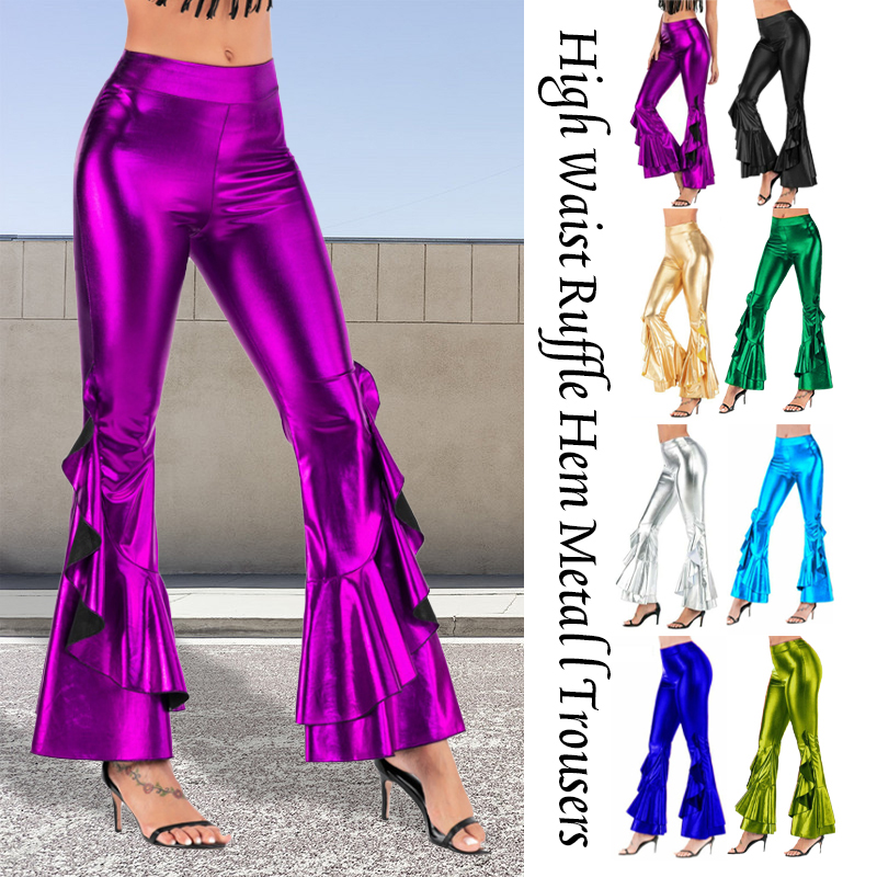 Women Shiny Flare Trousers Las - đánh giá và giá Wide Leg Trouser 70S