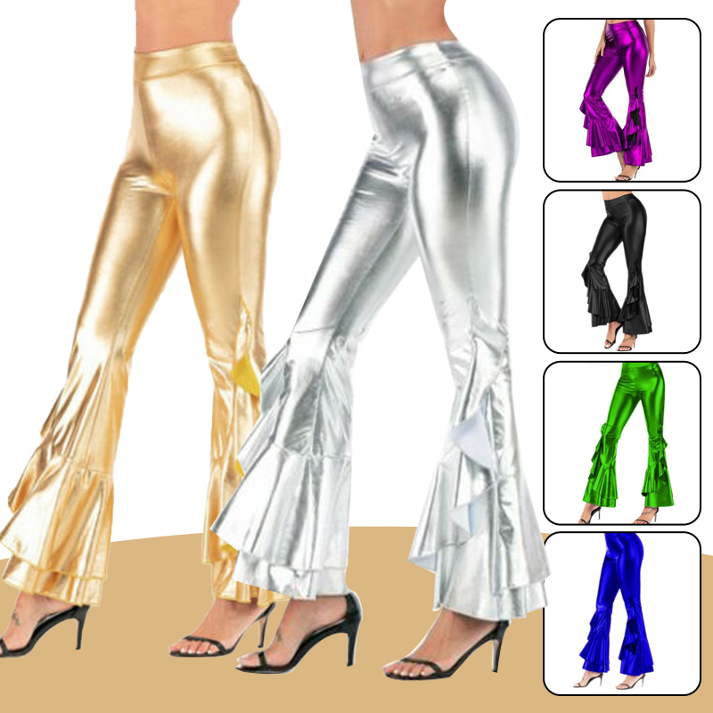 Women Shiny Flare Trousers Las - đánh giá và giá Wide Leg Trouser 70S