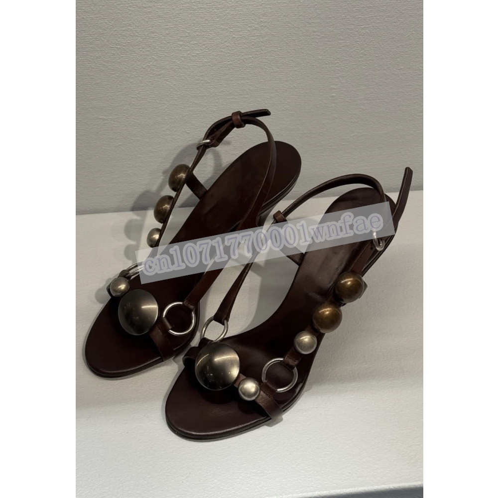 Women Brown Leather Slingback  - đánh giá và giá Vintage Fashion Heels