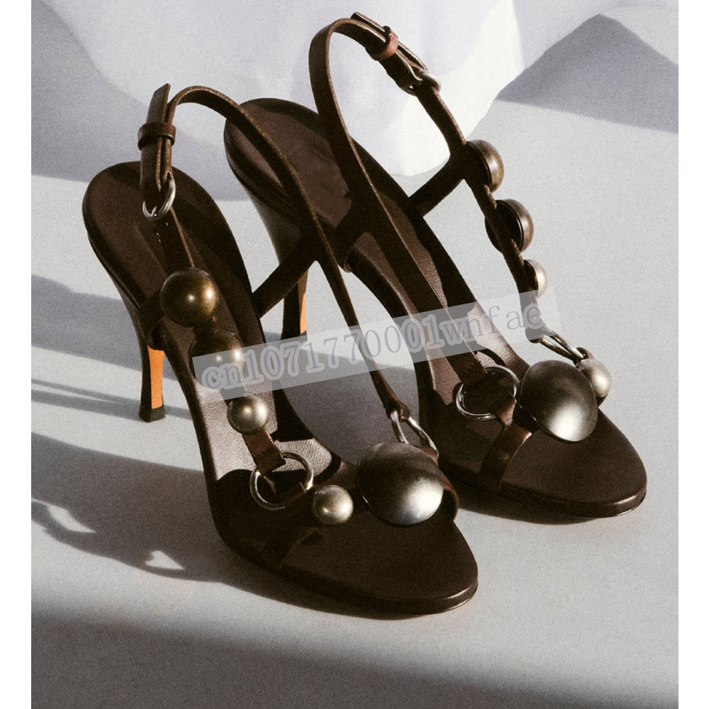 Women Brown Leather Slingback  - đánh giá và giá Vintage Fashion Heels