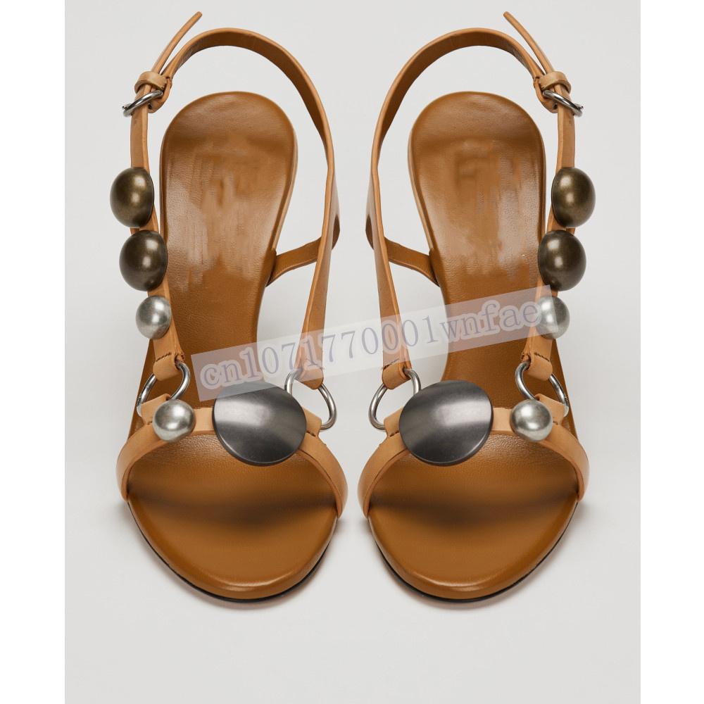 Women Brown Leather Slingback  - đánh giá và giá Vintage Fashion Heels