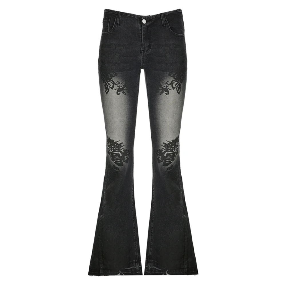 Streetwear Flare Jeans Women D - đánh giá và giá Mom Jean High Rise